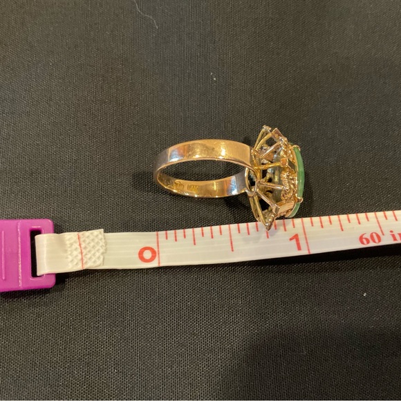 Ring, Nephrite Jade and 14k gold - Picture 12 of 14